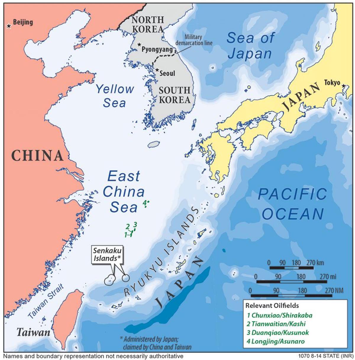 harta e detit të Kinës lindore