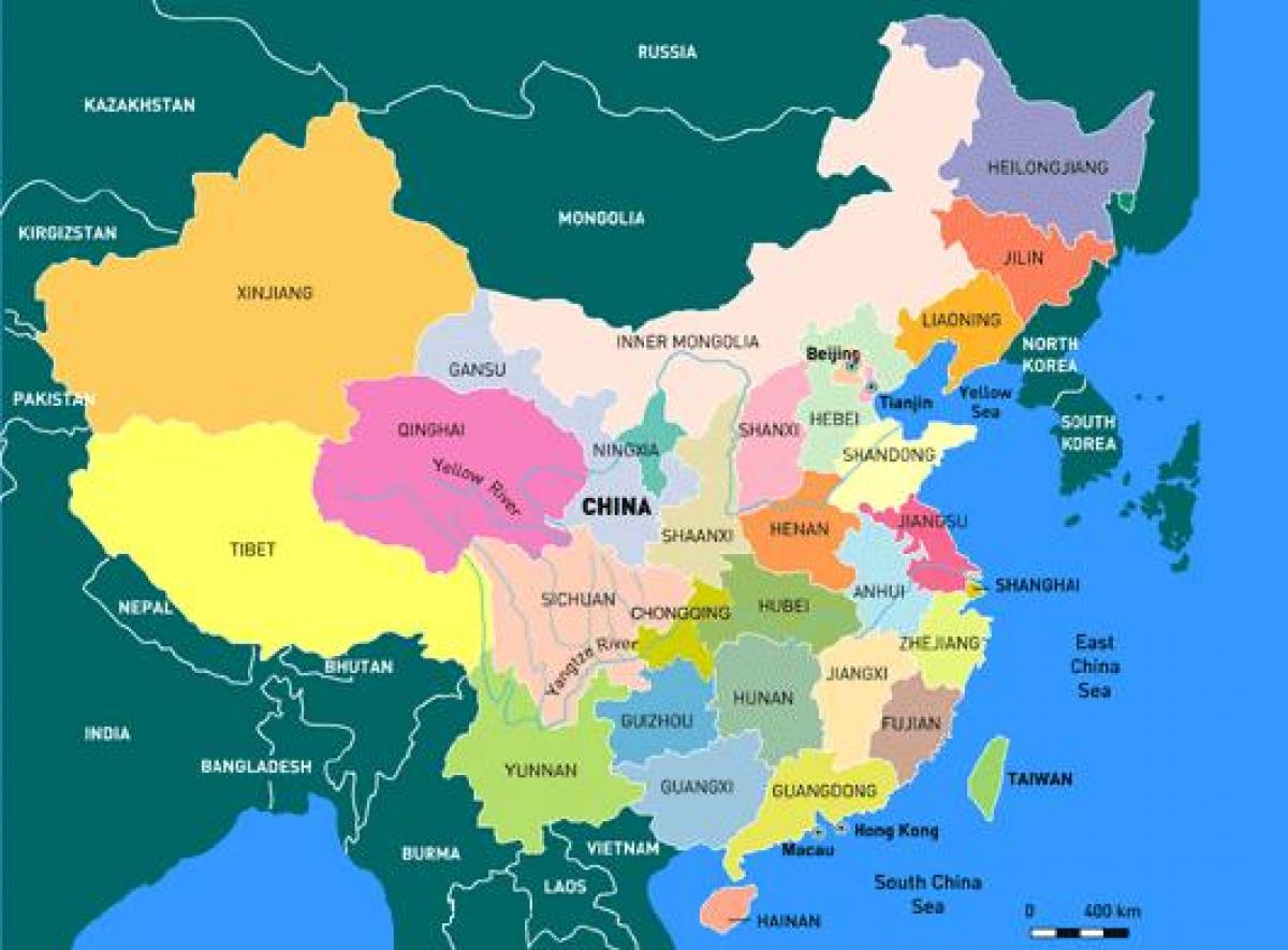 Kina krahinë hartë në anglisht