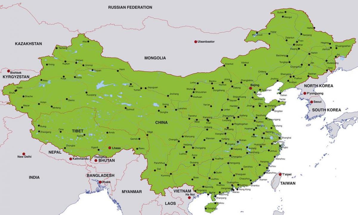 Kina hartën e qyteteve