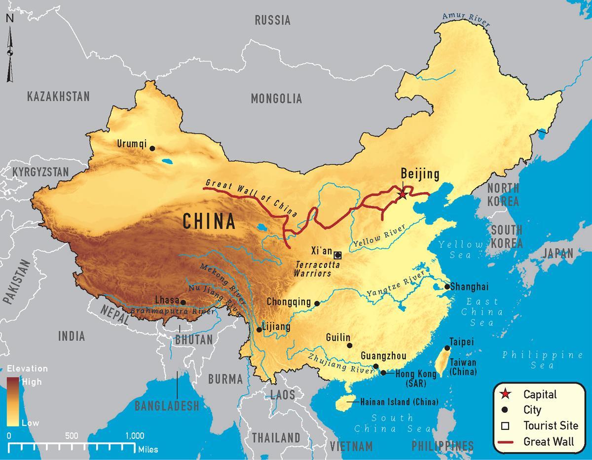 një hartë e Kinës