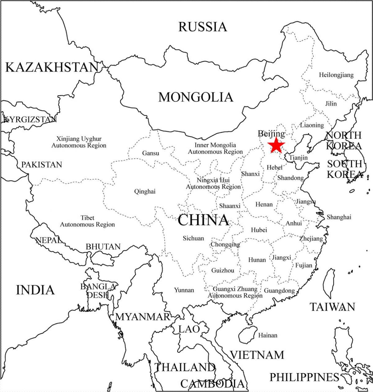 Kina hartën skicë