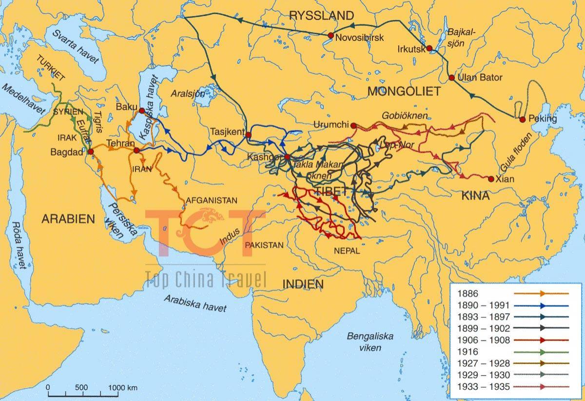 harta e silk road në Kinën e lashtë