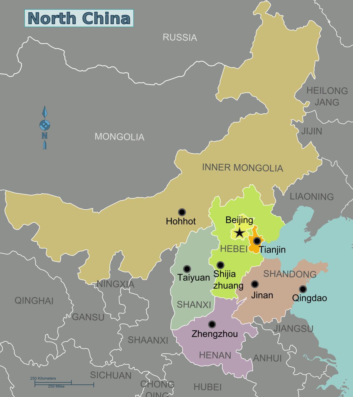 harta e veriut të Kinës
