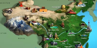 Harta e Kinës atraksione turistike