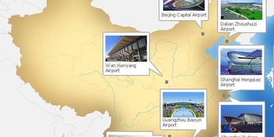 Harta e Kinës aeroporte